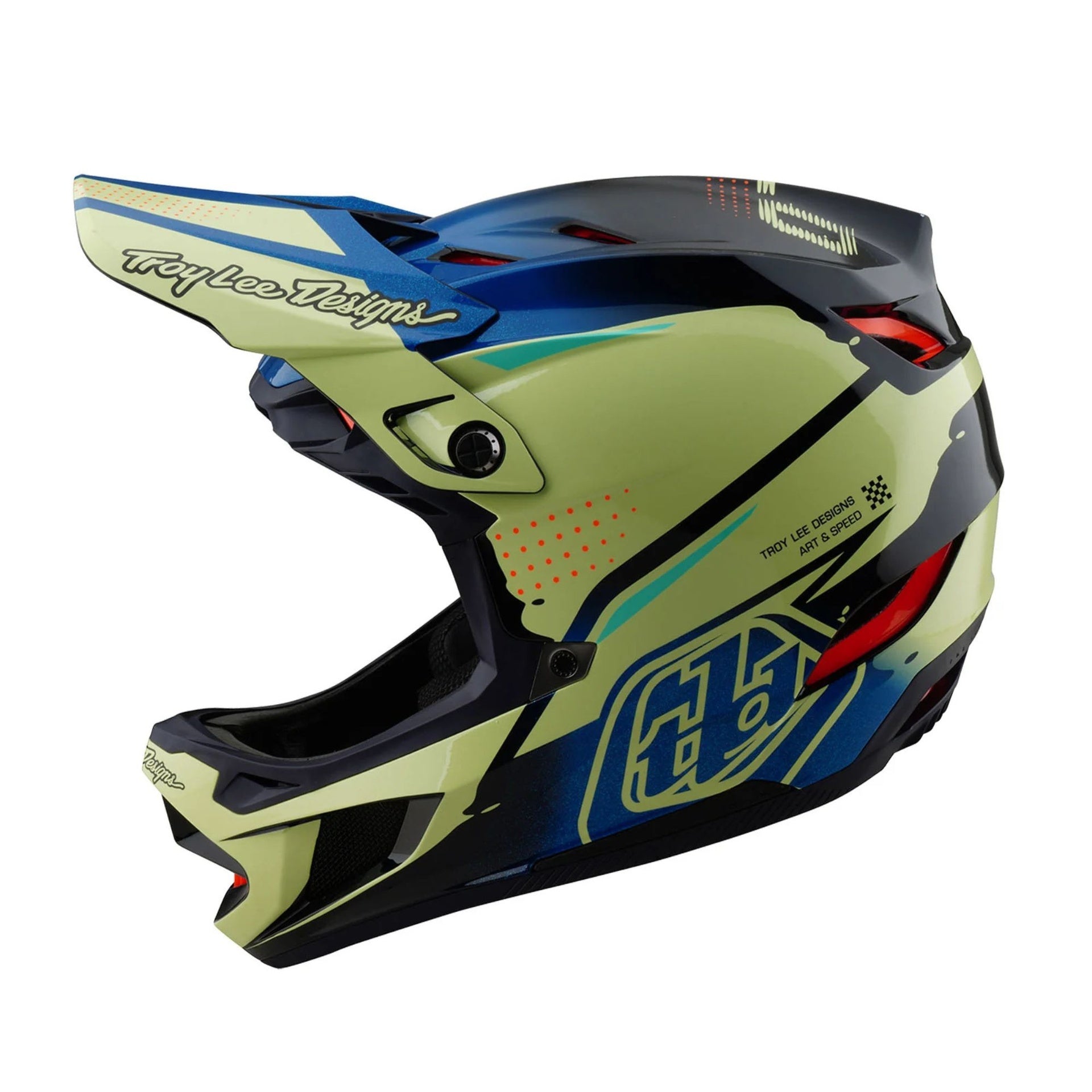Casco Troy Lee Designs D4 Composite Drip Glo Yellow